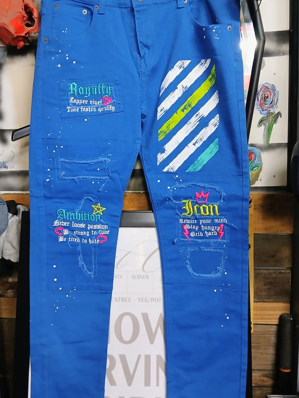 Blue Men’s Graphic Workwear Jeans
